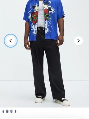 ED HARDY Royal Blue Short Sleeve Graphic Camp Shirt